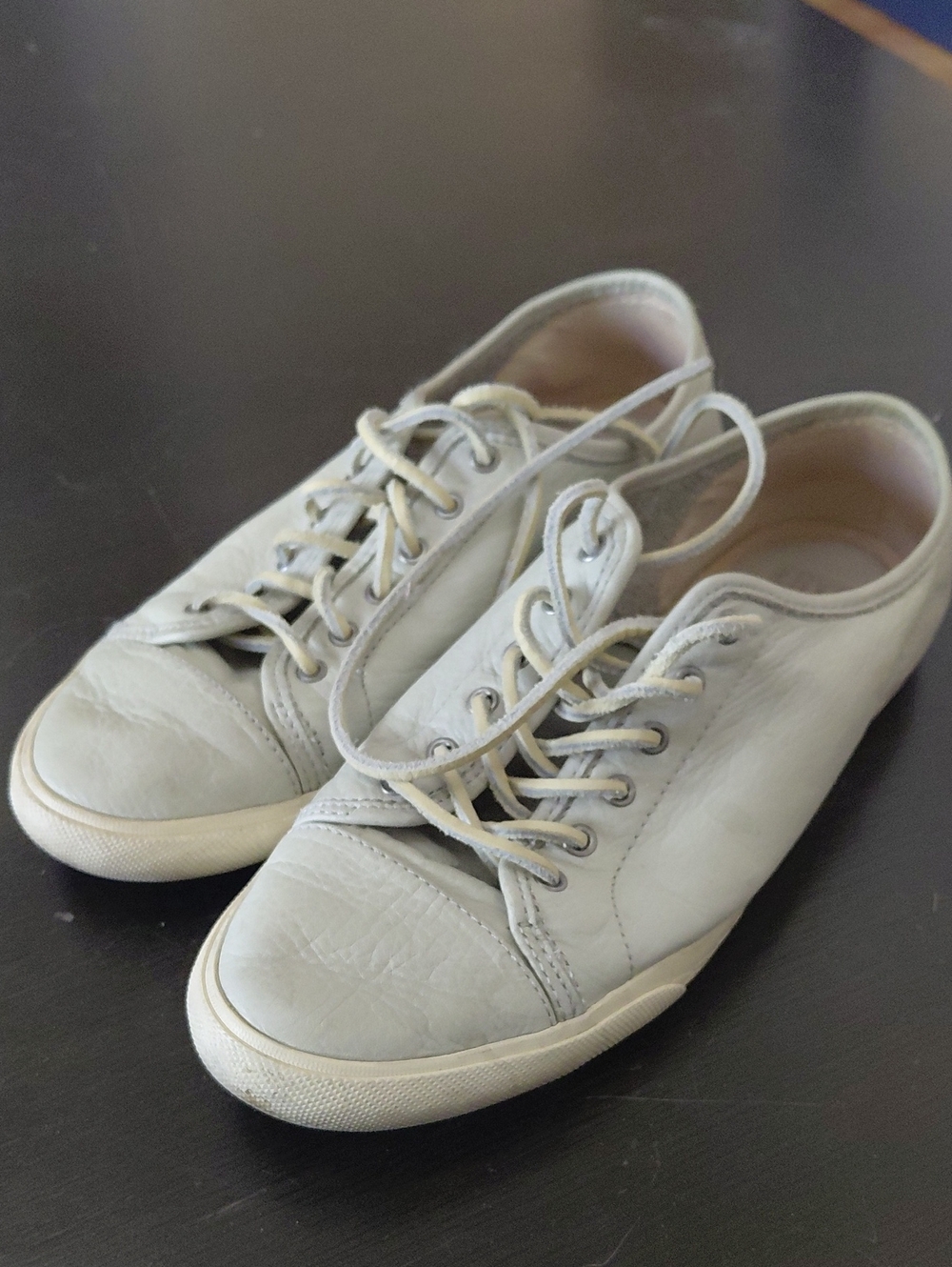 Frye Women's Low-Top Leather Sneakers in Light Gray 8